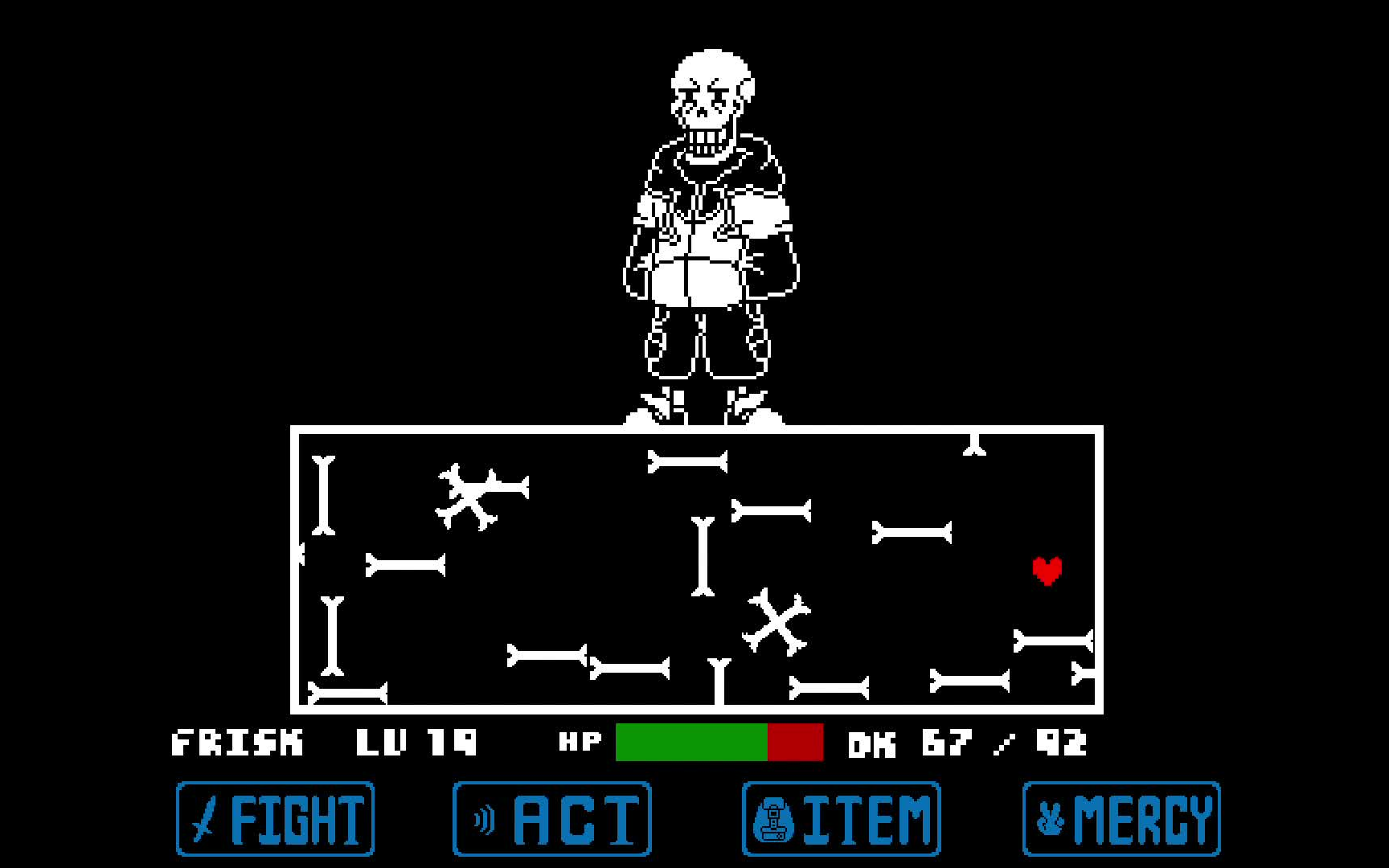 【ut5周年视频】ts!underswap papyrus战1阶段打到最后回合