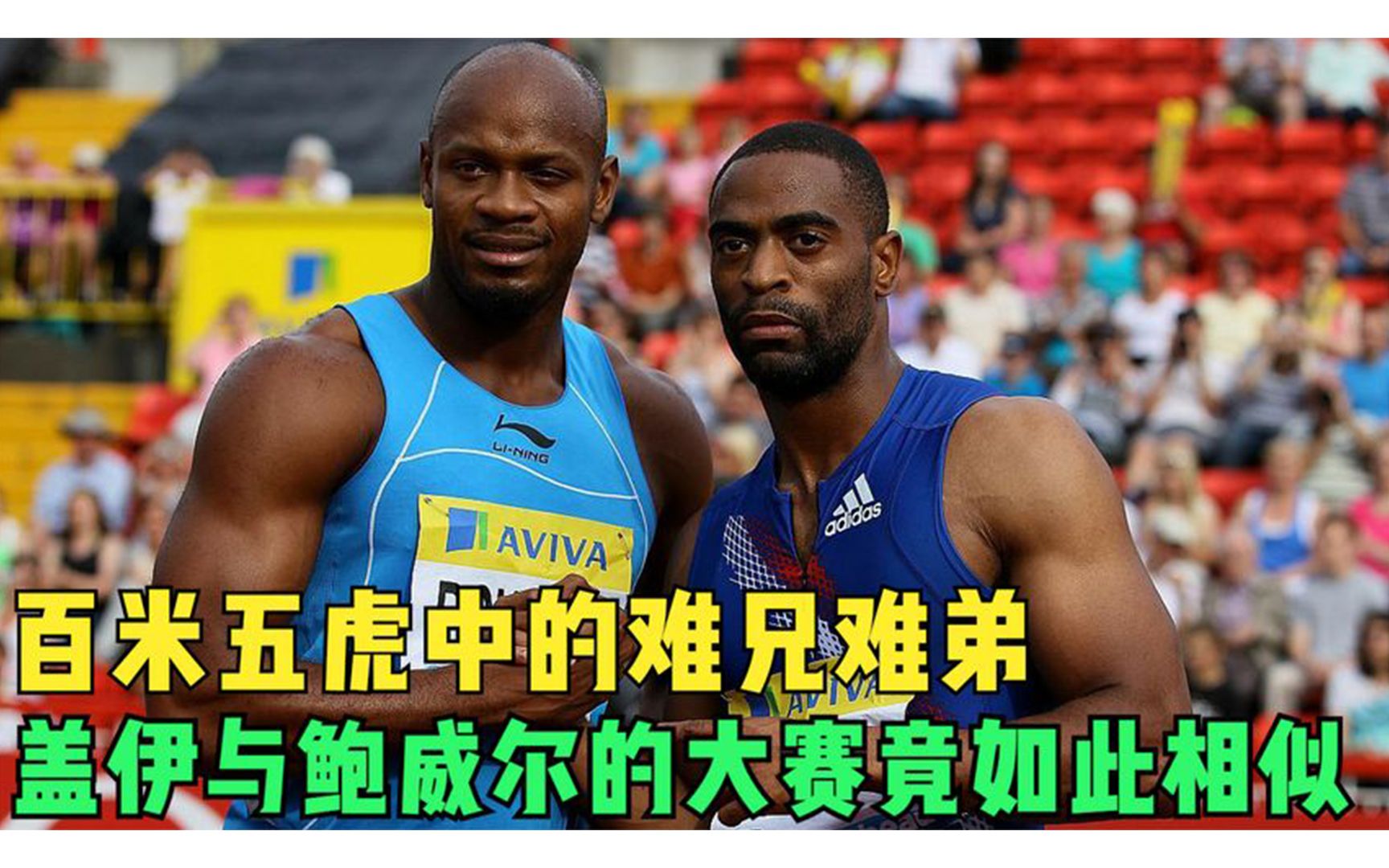 百米五虎中的难兄难弟,泰森盖伊与鲍威尔的大赛竟然如此相似