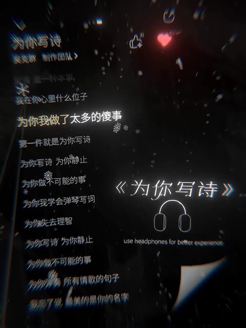 为你写诗 为你静止 为你做不可能的事.