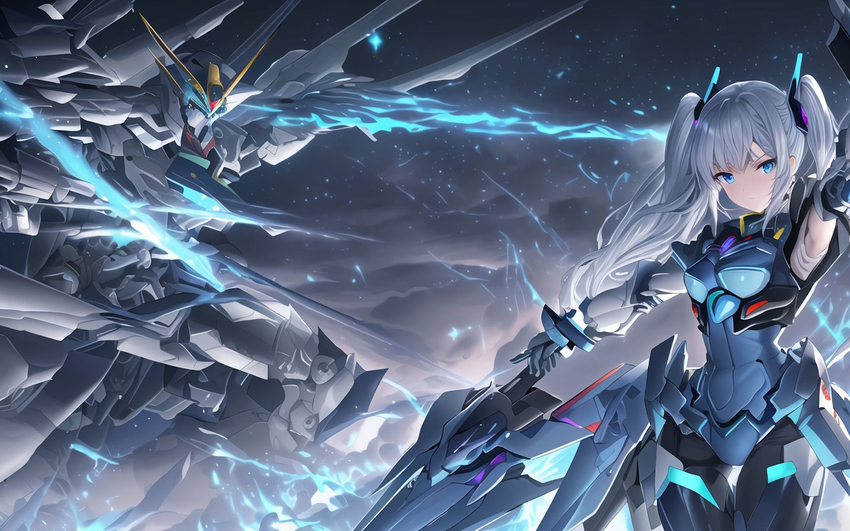 【ai绘画】少女与高达美图分享