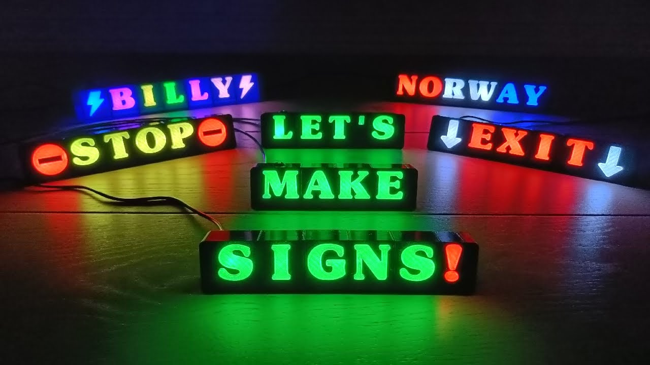 3D打印模块化RGB LED标志 | 3D Printed Modular RGB LED Sign哔哩哔哩bilibili