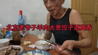 下载视频: 北京老爷子今天吃羊肉大葱饺子，蘸着老干妈一口一个没治了，好吃还是家常饭真香