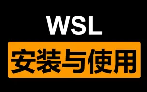 下载视频: WSL的安装与使用