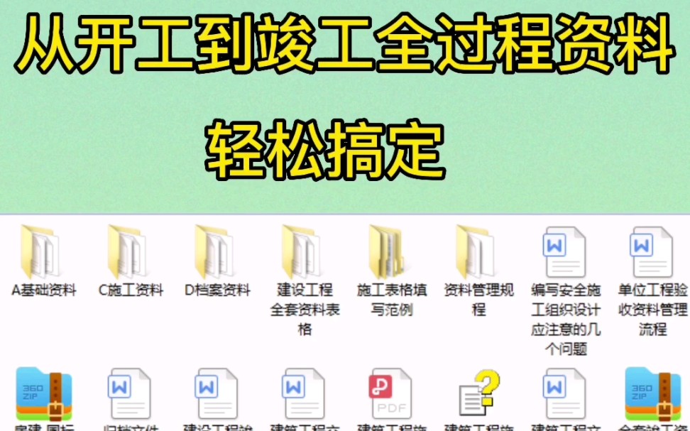 [图]从开工到竣工的资料过程，改改就能用，帮你轻松搞定