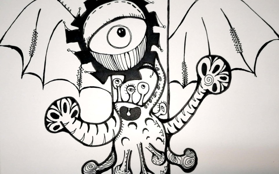 【黑白装饰画】好奇的病毒