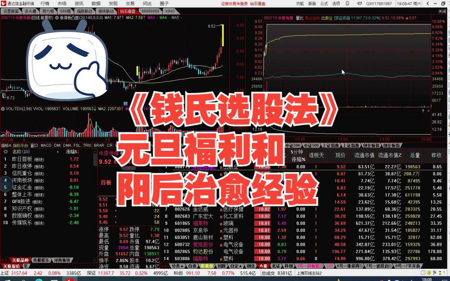 《钱氏选股法》元旦福利和阳后治愈经验哔哩哔哩bilibili