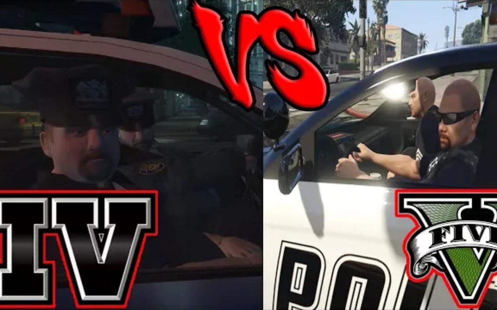 【侠盗猎车手】gta4与gta5警察ai对比