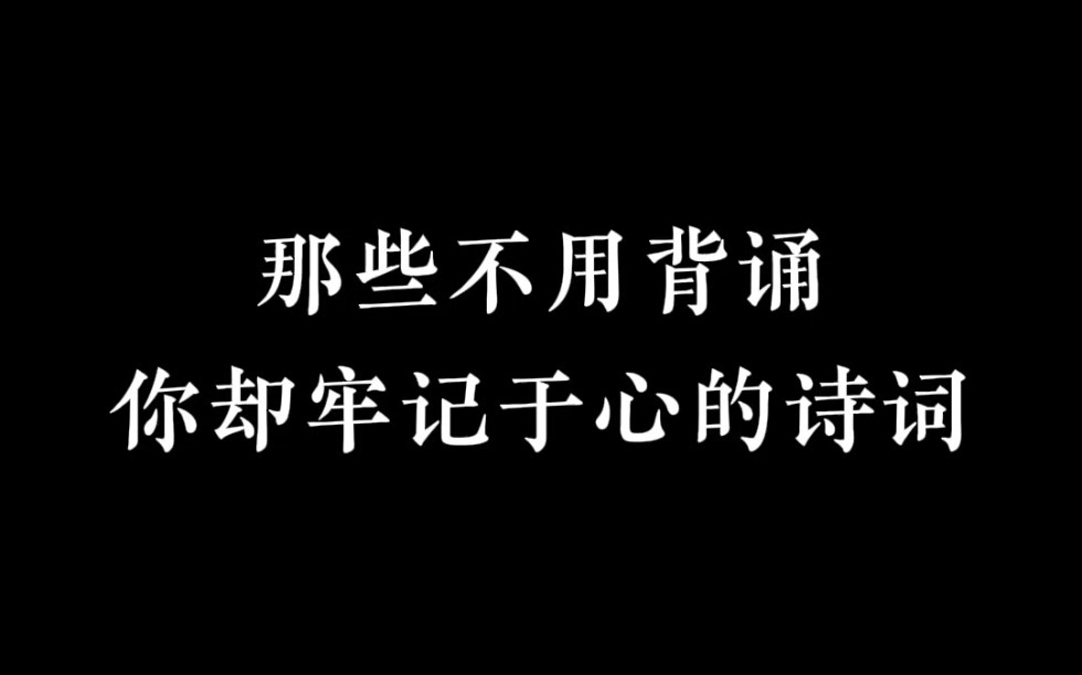 不用背诵也能熟记于心的诗句有哪些?哔哩哔哩bilibili