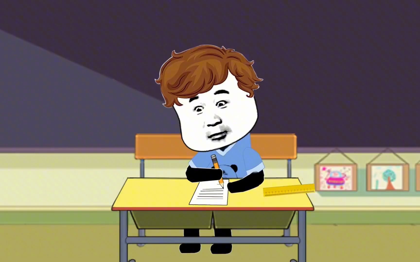 沙雕动画:同学是块清华北大的料,考试中,如考神附体!