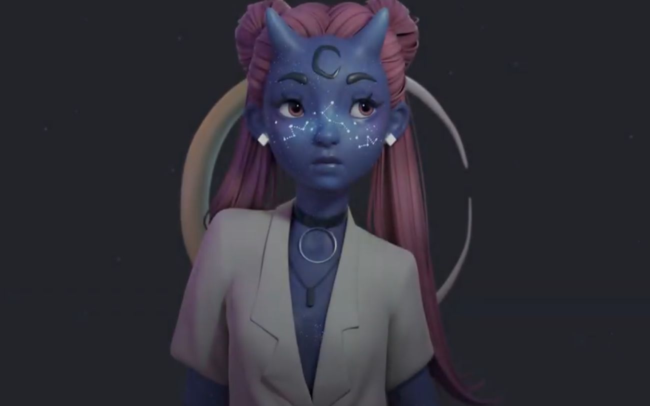 【zbrush】blue demon girl蓝色邪灵雕刻_哔哩哔哩 (゜-゜)つロ 干杯