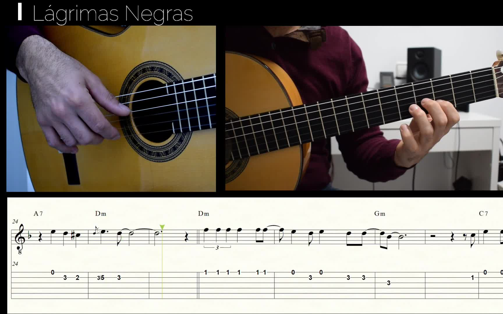 [图]【教程】《LÁGRIMAS NEGRAS》（黑色的眼泪）含谱教程by Guitarra Studio（共2p）| 弗拉门戈 精品教程 吉他谱