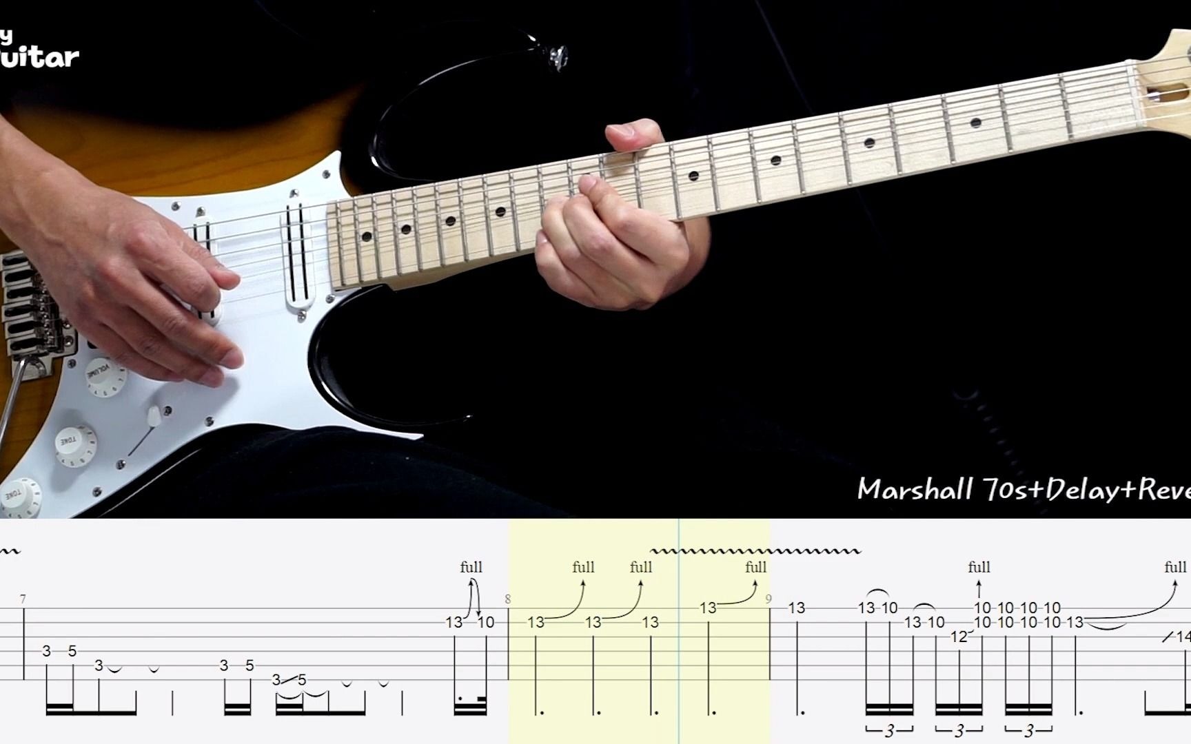 [图]教学 带谱 Bon Jovi - Bed Of Roses Guitar Solo Lesson With Tab (Slow Tempo)