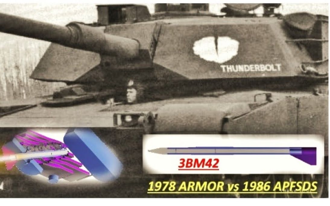 [图]T-72B的3BM42穿甲弹对M1艾布拉姆斯的首下装甲的毁伤分析，78年的甲迎战86年的弹