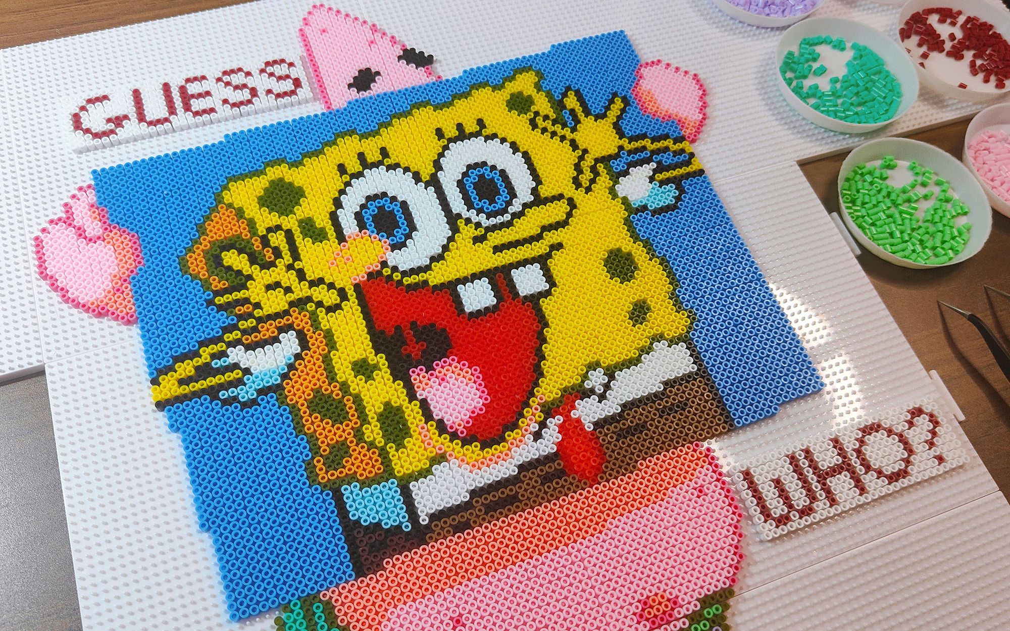 【拼豆|海绵宝宝】挑战7个小时拼豆不翻车_哔哩哔哩_bilibili