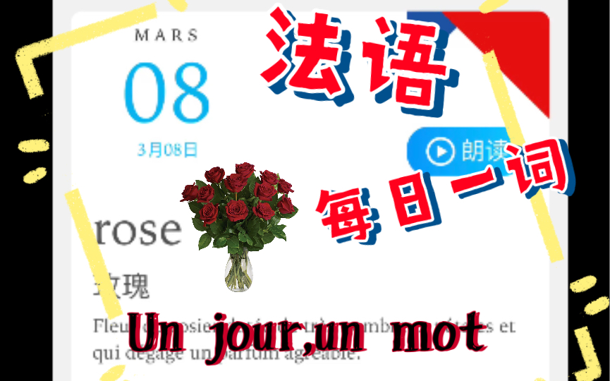 【法语每日一词】23.3.8 “rose” 愿所有的女性都能像玫瑰一般绽放热烈生命哔哩哔哩bilibili