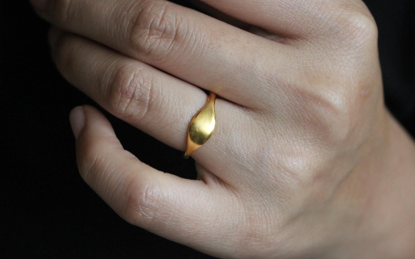 手工打金 光面菱形戒指 泥鳅背戒指