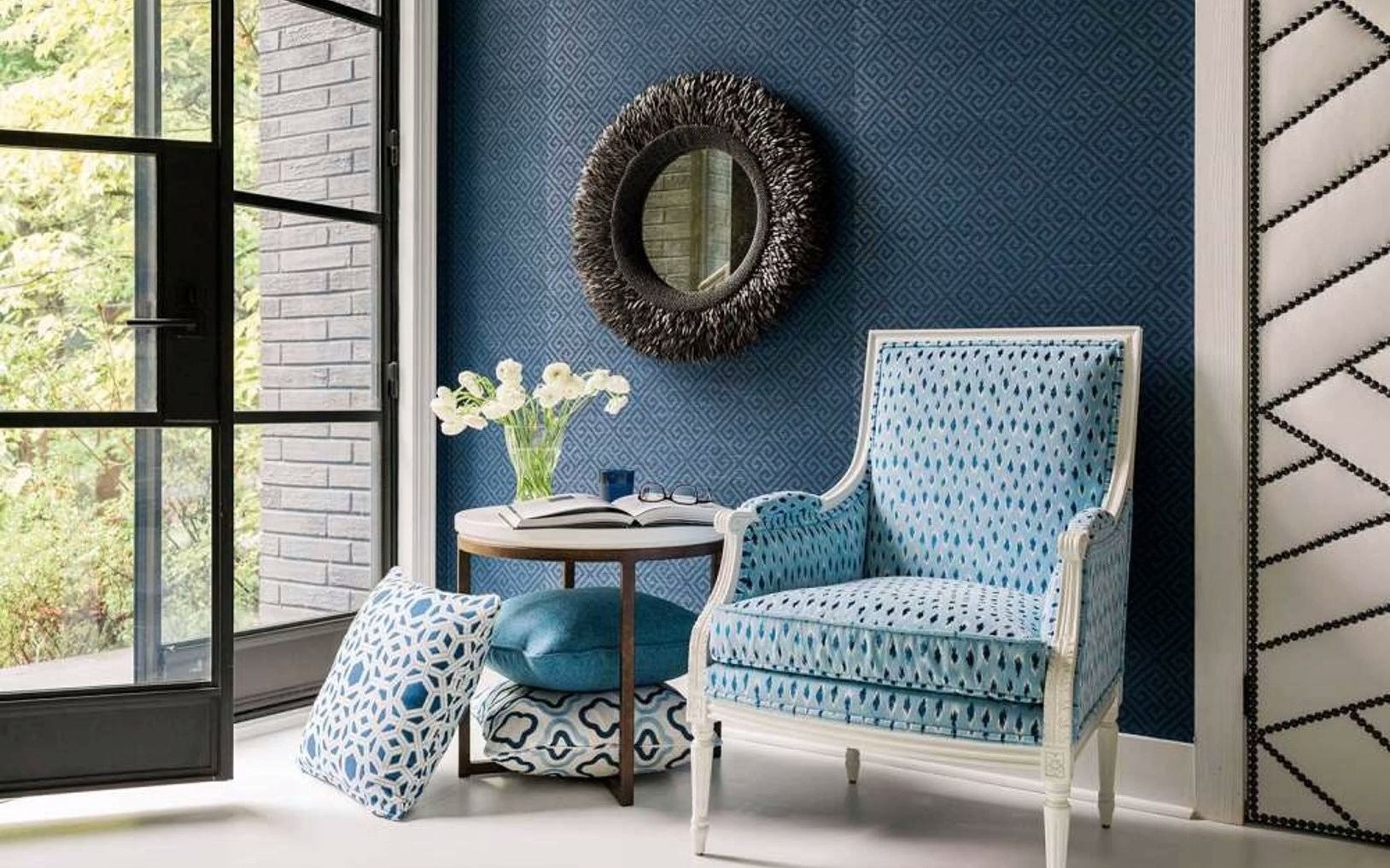 蓝染软装搭配 #别墅案例 蓝色系小空间软装案例 #知末网