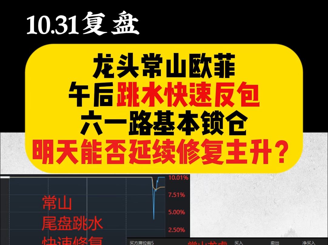 龙头常山欧菲午后跳水快速反包,六一路基本锁仓,明天能否延续修复主升?哔哩哔哩bilibili