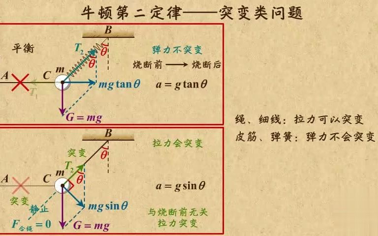 [图]高中物理动画第06章 牛顿运动定律（1）|10分析牛顿第二定律突变类问题（2）