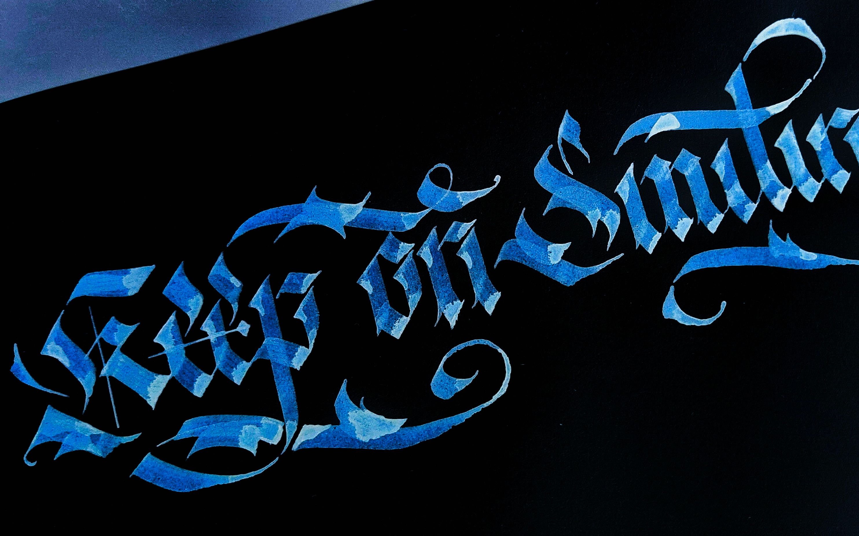 哥特体花里胡哨的手写英文keeponsmiling