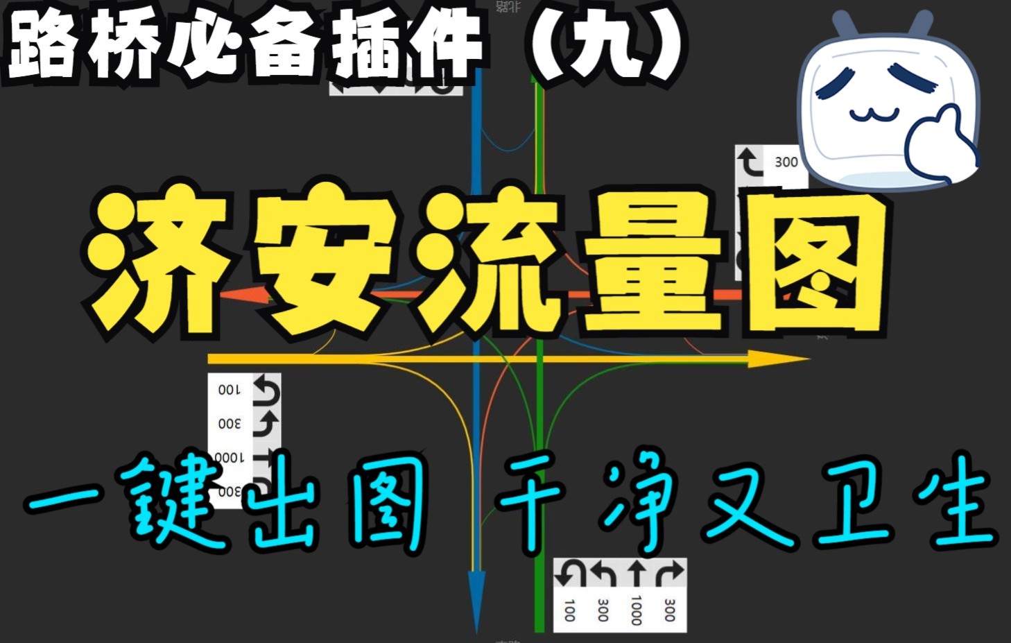 路桥设计必备插件九济安流量图 一键出交通流量图哔哩哔哩bilibili