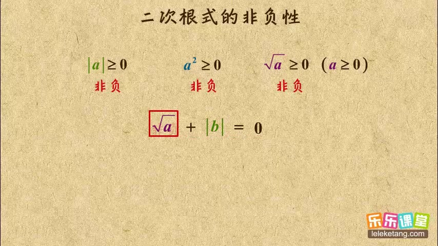 [图]学霸笔记 初中数学八年级下 二次根式的非负性