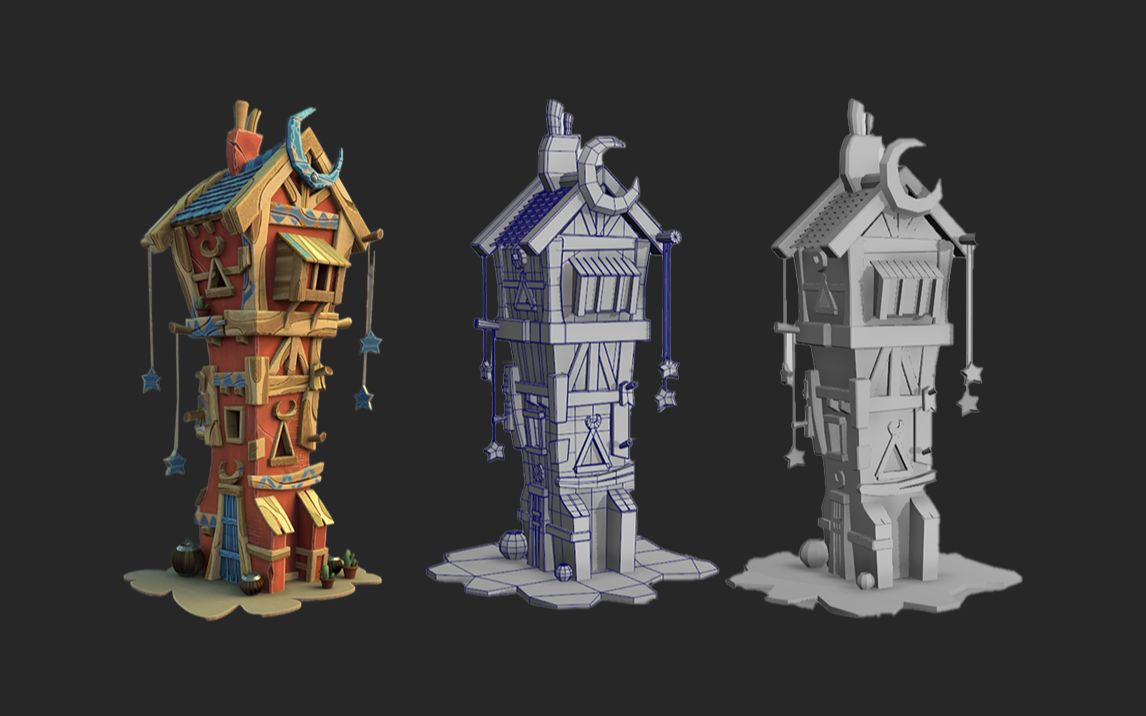 maya场景建模,场景小房子模型超详细完整布线教程,maya零基础建模教学