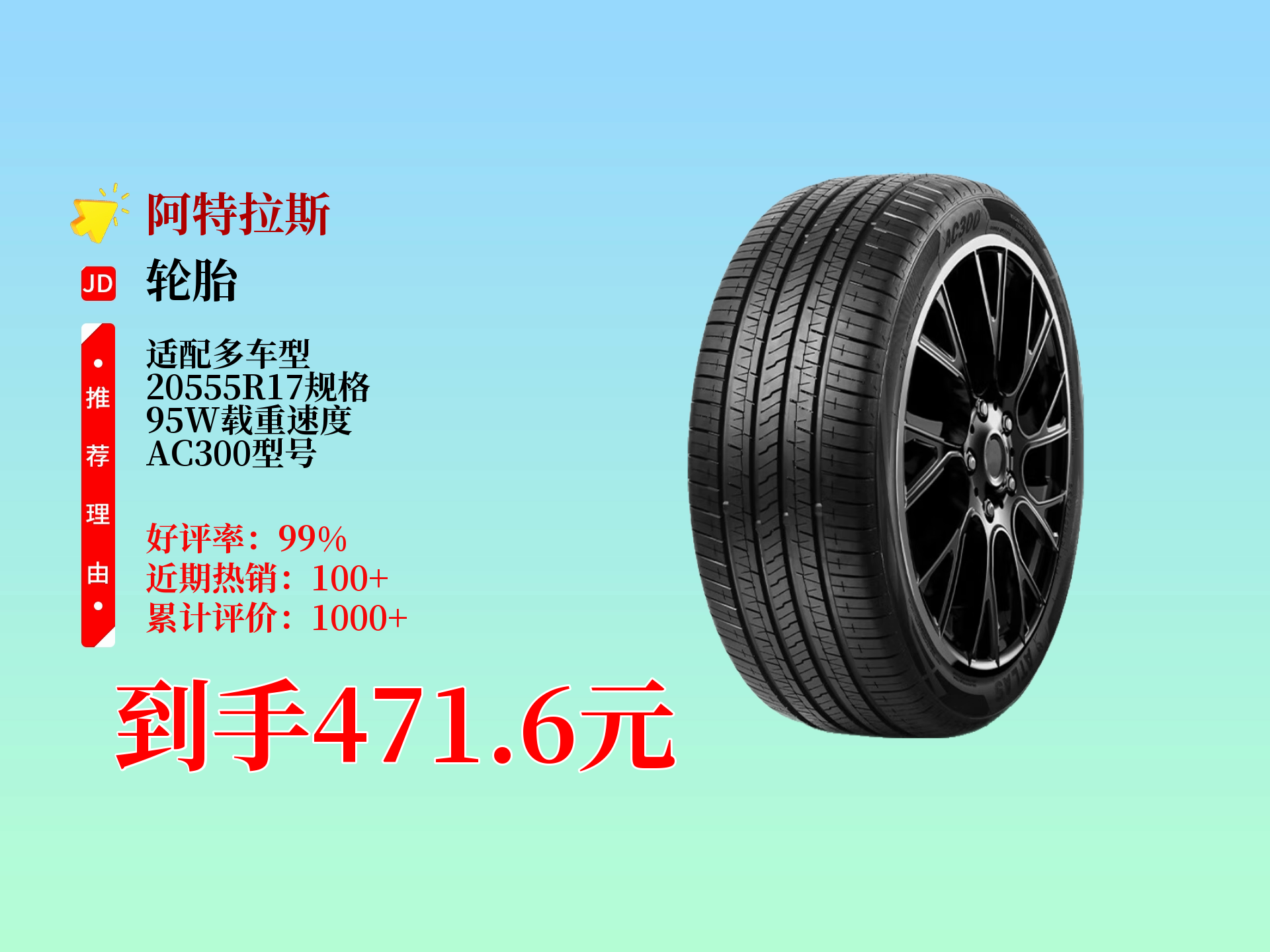 6元就能到手阿特拉斯汽车轮胎!