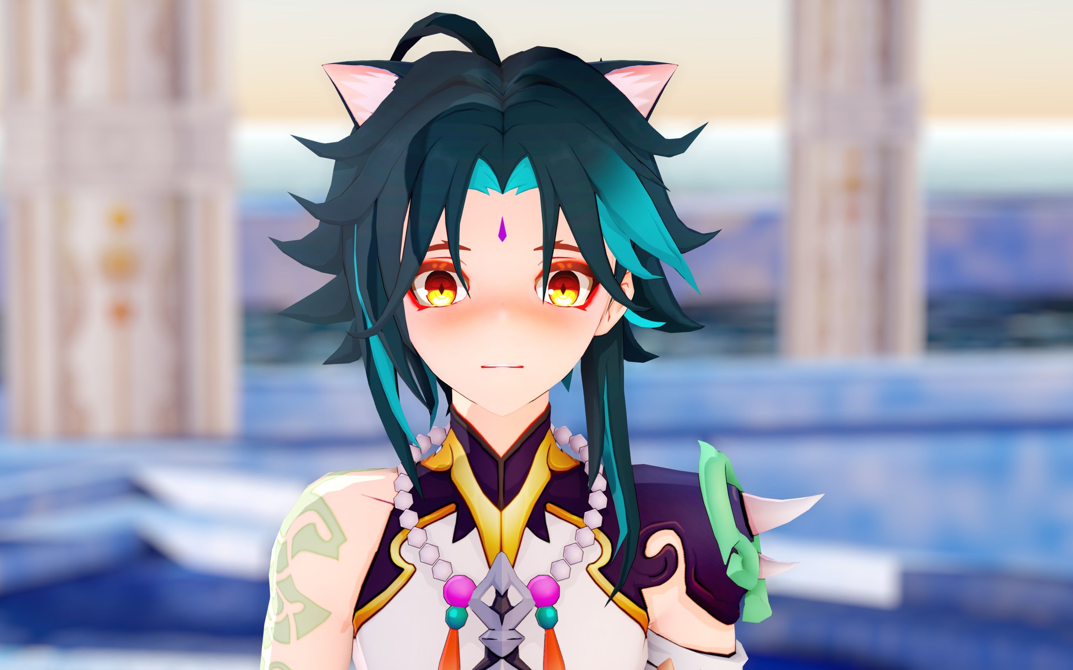 魈猫咪这么可爱,是要被麻麻^3^亲掉的.mumumumumua