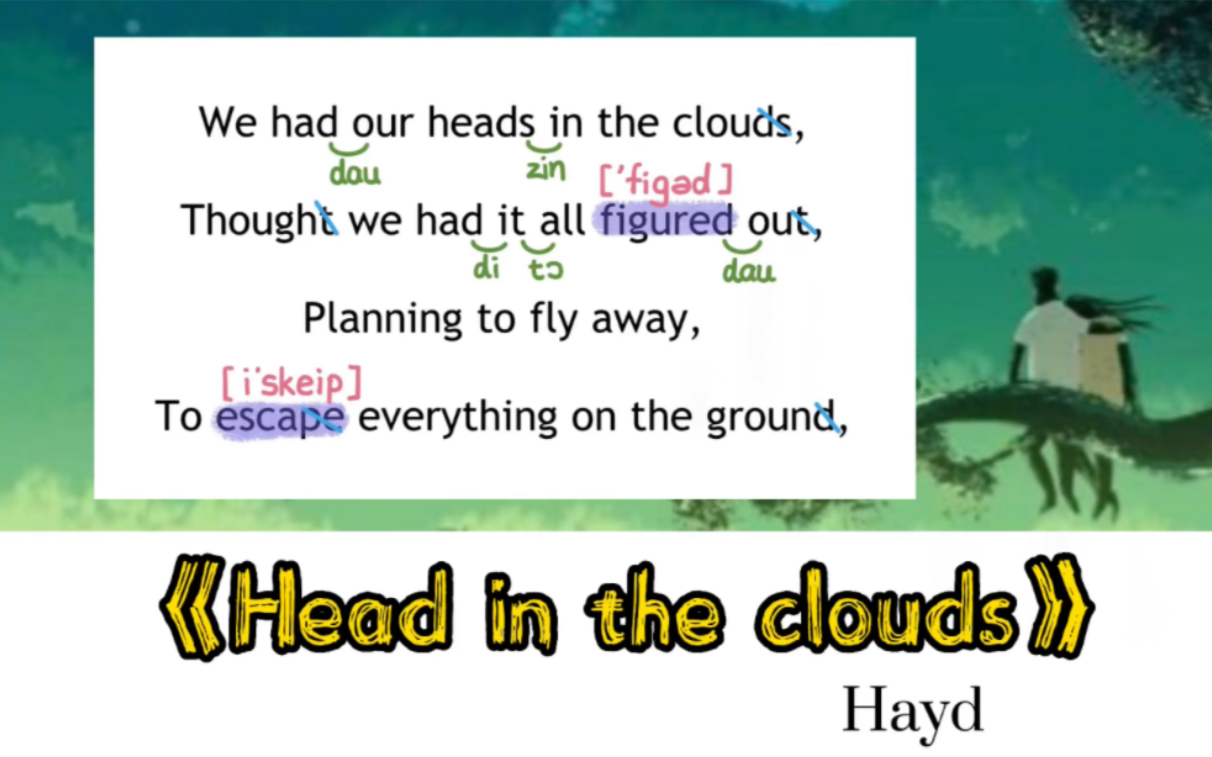 [图]【英文歌学唱】——《Head in theclouds》