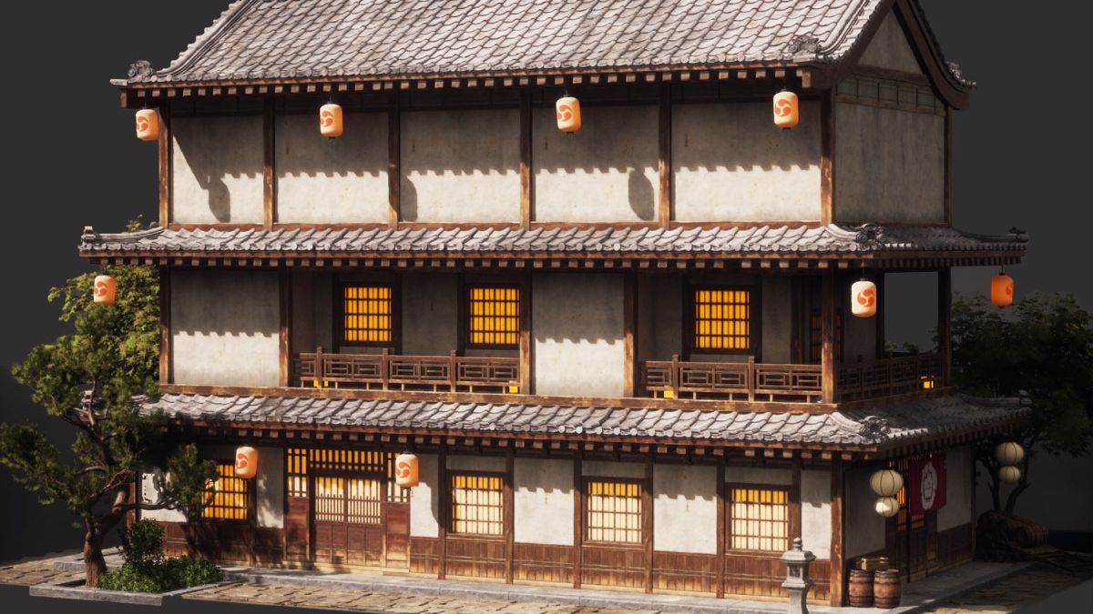 【maya场景建模】大型古建筑场景制作,超详细场景建模思路讲解