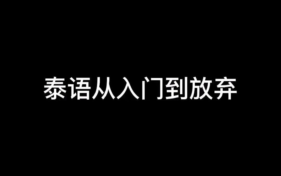 学泰语从入门到放弃总共分几步?哔哩哔哩bilibili