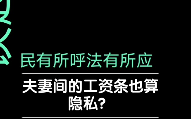 工资条算不算隐私?人民大学法学院院长在线解释哔哩哔哩bilibili