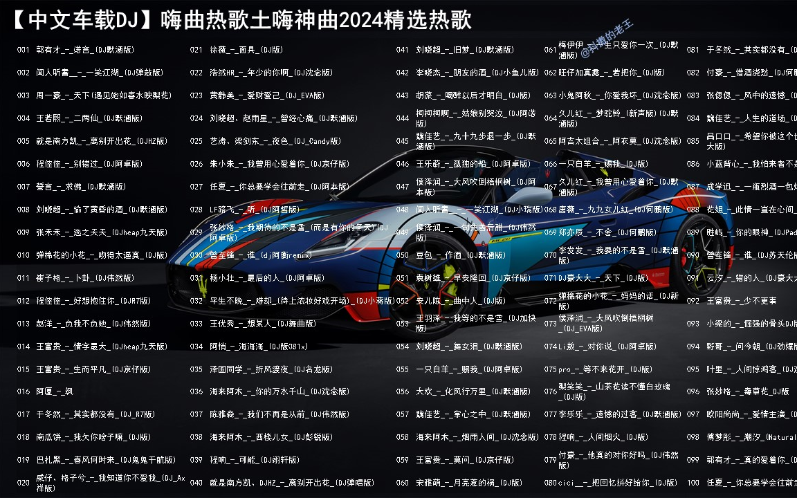 [图]【中文车载DJ】嗨曲热歌土嗨神曲2024精选热歌