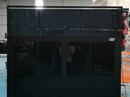 150-60-40右全背包溪流缸,15厚至纯超白玻璃,黑色烤漆门底柜85高,水切