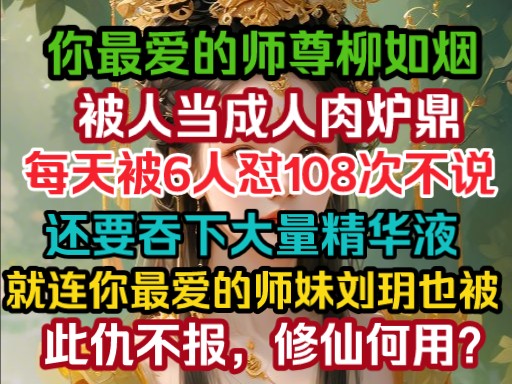 [图]你最爱的师傅柳如烟，被人当成炉鼎，每天被怼108次不说，还得吞下大量的精华液，就连你最爱的小师妹刘玥，他们都不放过，此仇不报，修仙何用？