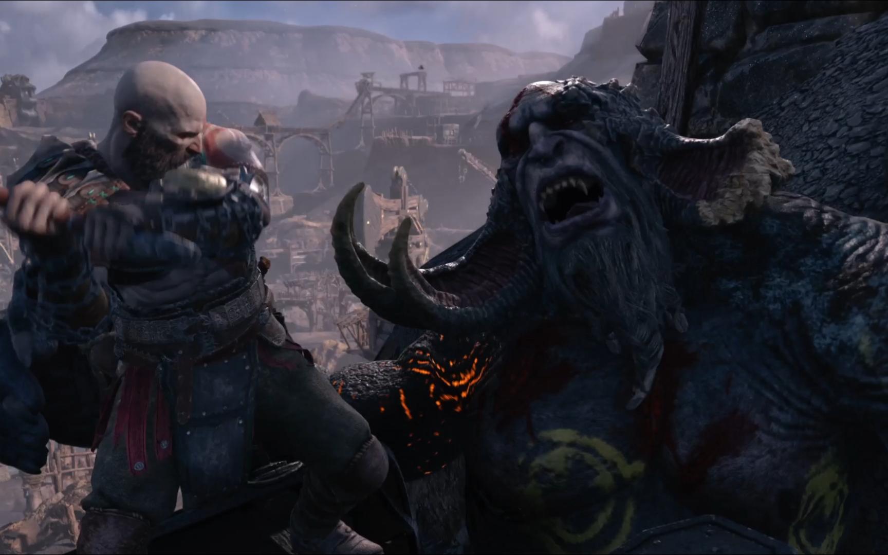 《战神5诸神黄昏》ps5 战斗向>坐矿车被偷袭