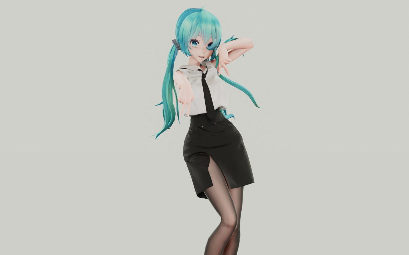 [图]【布料/MMD】OL初音未来 LEE SUHYUN - ALIEN 竖屏 固定镜头