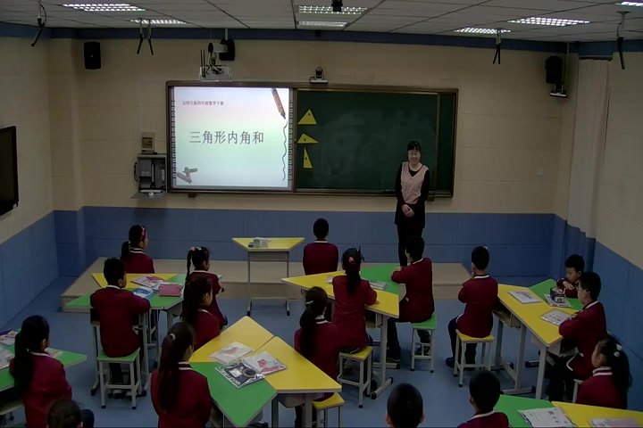 [图]北师大小学数学四下《2.3探索与发现（一）三角形内角和》-何老师优质课公开课教学视频