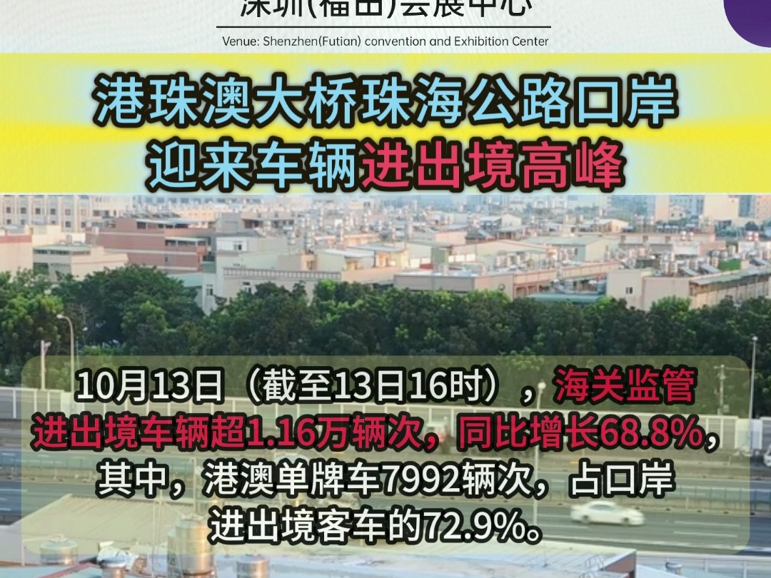 港珠澳大桥珠海公路口岸迎来车辆进出境高峰哔哩哔哩bilibili