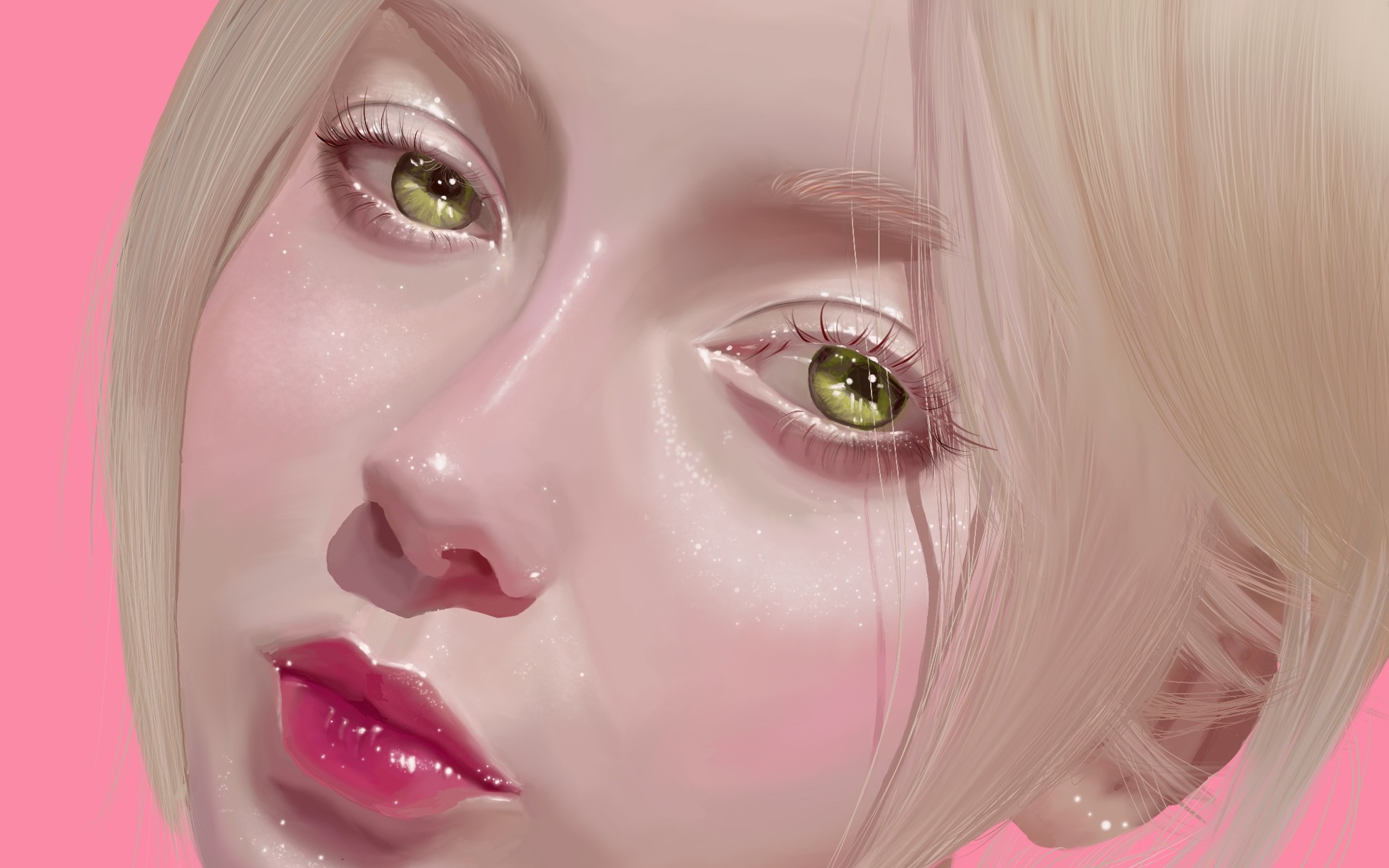 零基础尝试金发女孩人像procreat厚涂临摹