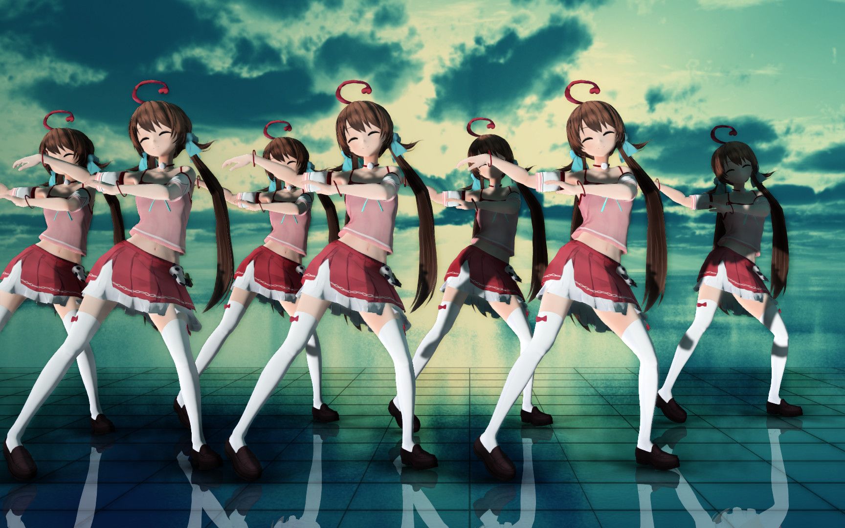 【mmd动画】新科娘,海草舞,7个人