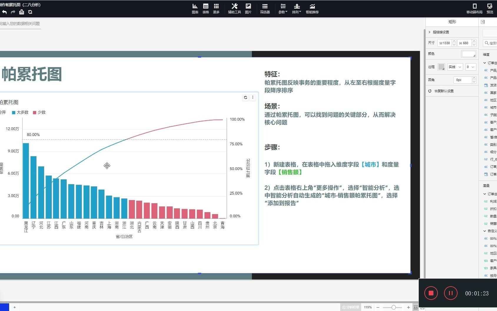 网易有数小技巧56.两步制作帕累托图(二八分析图)哔哩哔哩bilibili