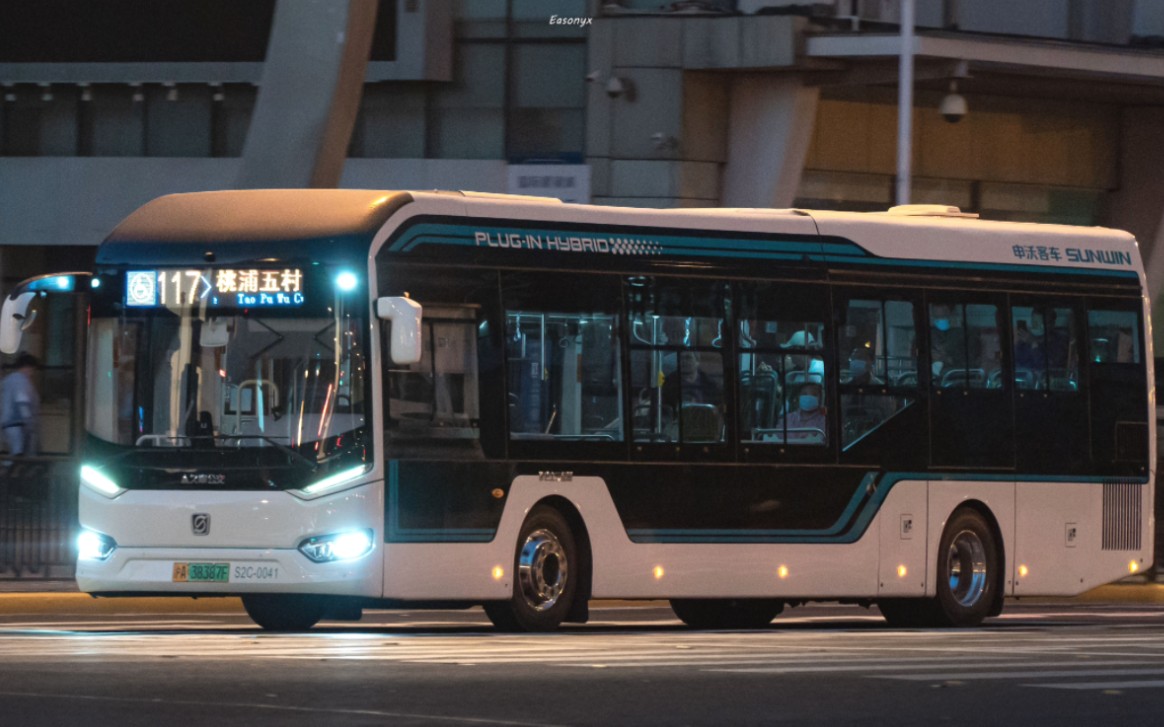 【新生代混动】上海公交117路swb6129chev01g(ihev12le)行走音