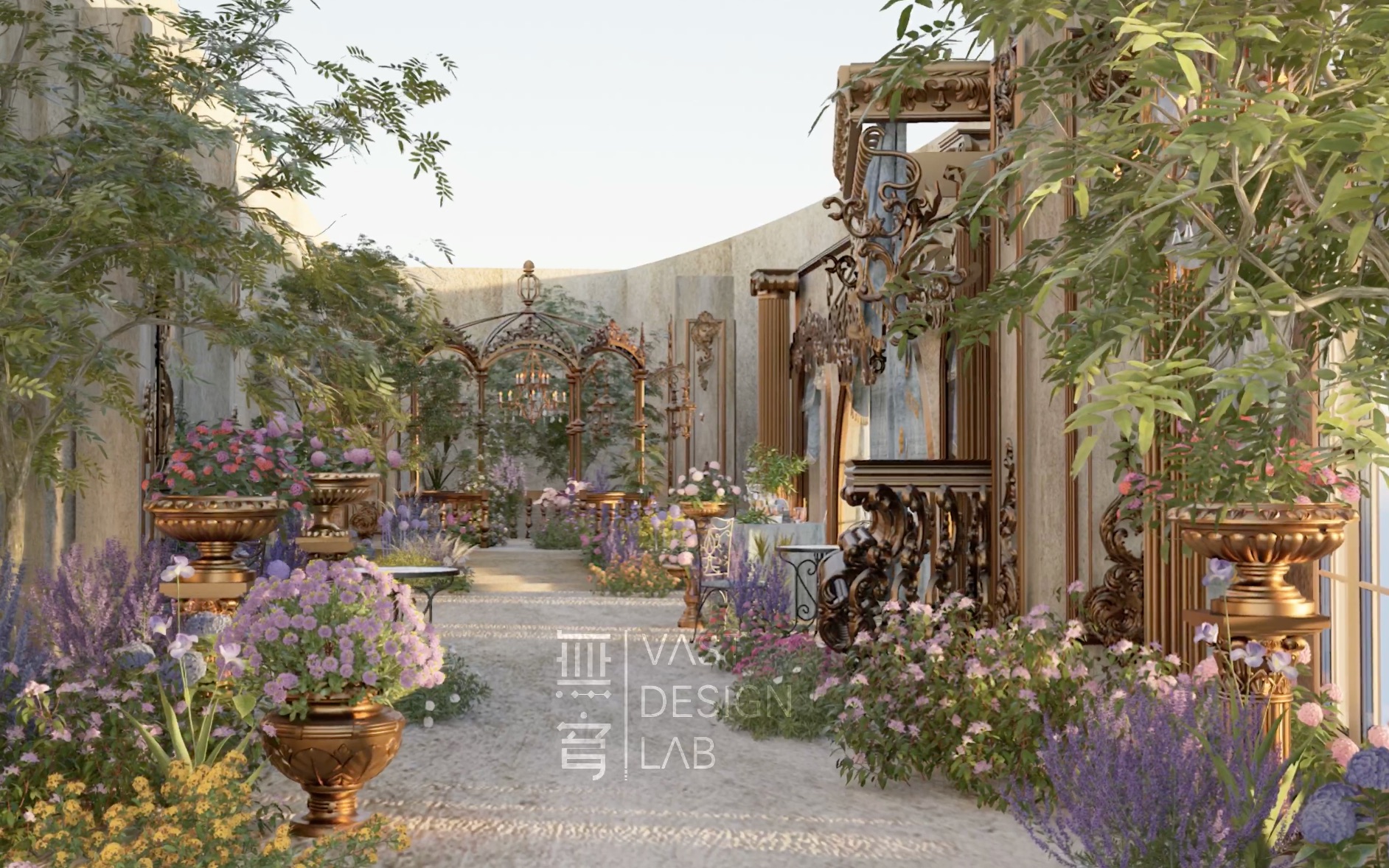 3D Max + D5 Render 渲染丨欧式宫廷花园婚礼场景动态漫游哔哩哔哩bilibili