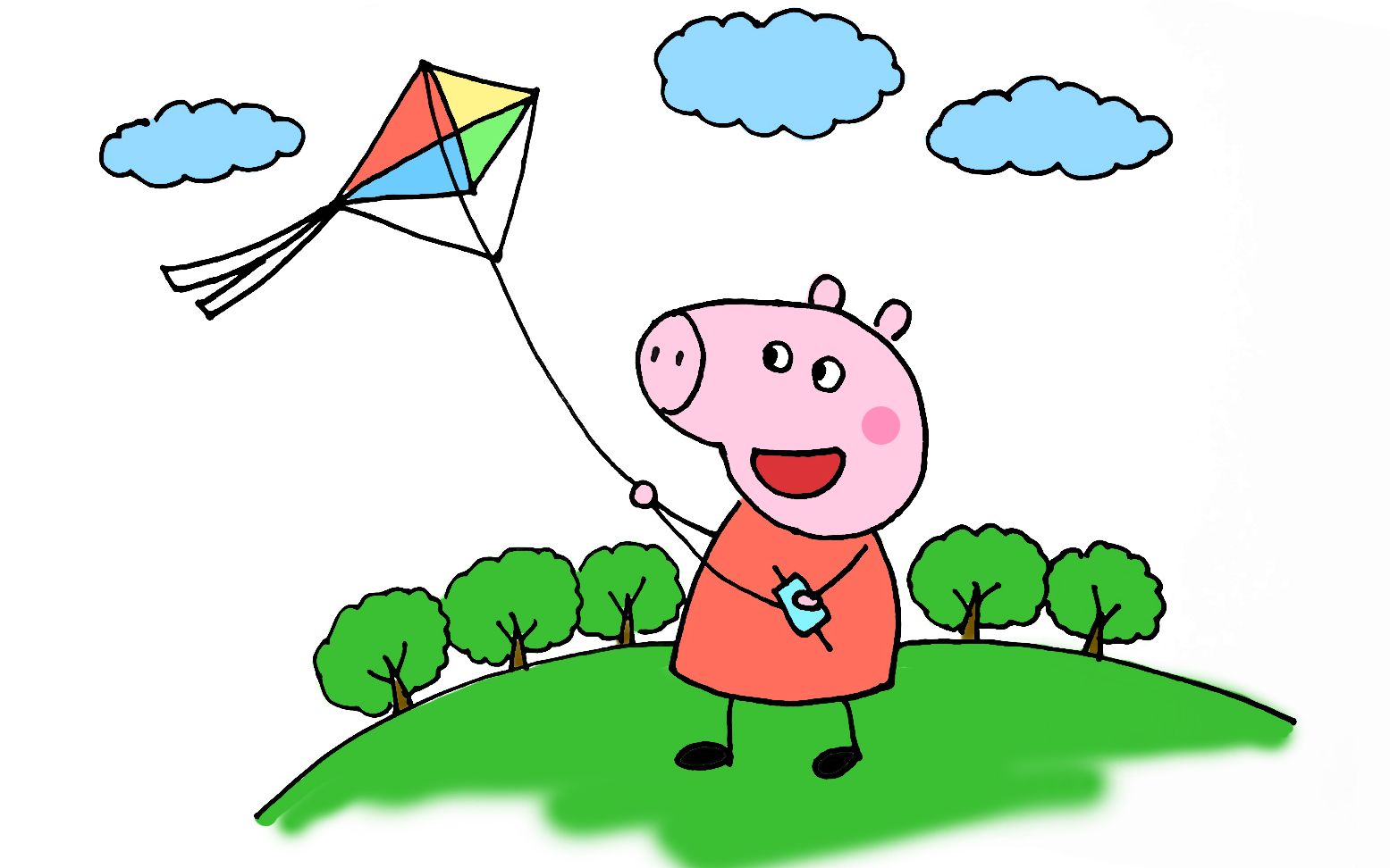 小猪佩奇风筝怎么画图片