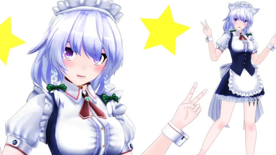 MMD】新型咲夜模型【十六夜咲夜】東方MMD_哔哩哔哩_bilibili