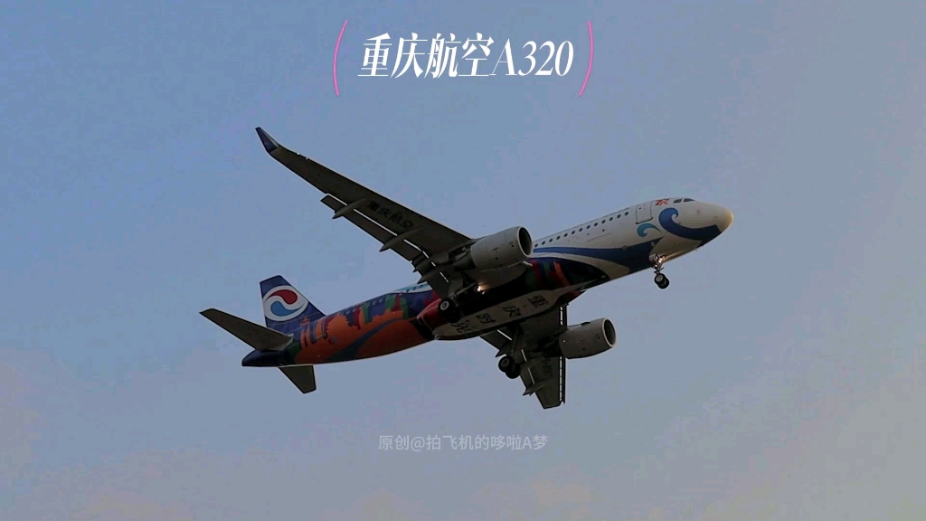 重庆航空a320彩绘机降落