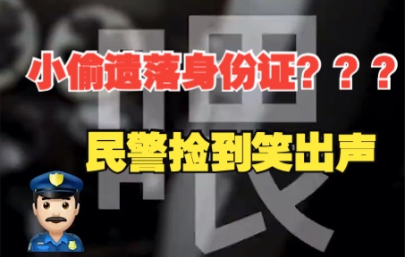 小偷行窃逃跑时遗落身份证,民警捡到忍不住笑出声!哔哩哔哩bilibili