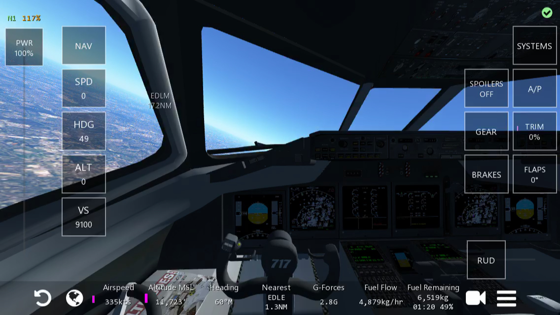 夏威夷航空波音717-200杜塞尔多夫上空机身翻转